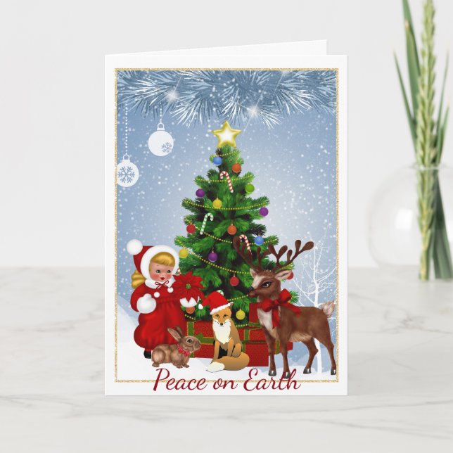 Carte de Noël Paix sur Terre (Devant)