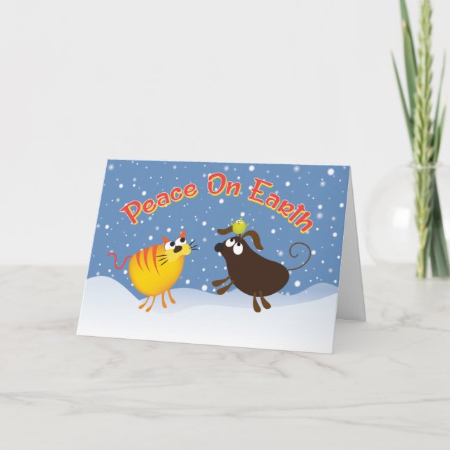 Carte de Noël Paix sur Terre (Devant)
