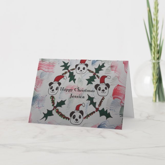 Carte de Noël Panda (Devant)