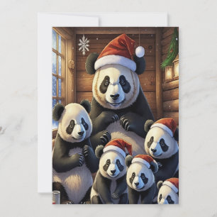 Carte de Noël Panda Bears