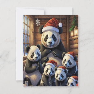 Carte de Noël Panda Bears