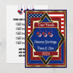 Carte de Noël Patriotique Deco USA