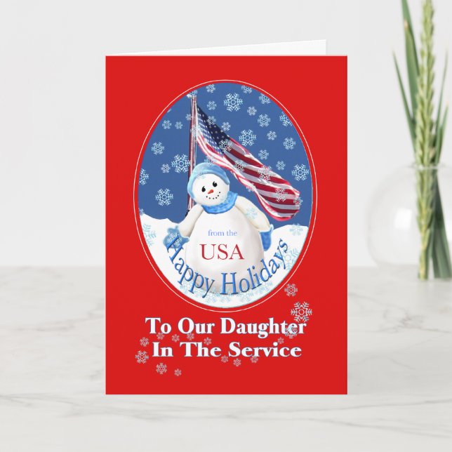 Carte de Noël patriotique pour la fille dans les (Devant)