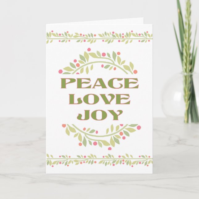 Carte de Noël Peace Love (Devant)
