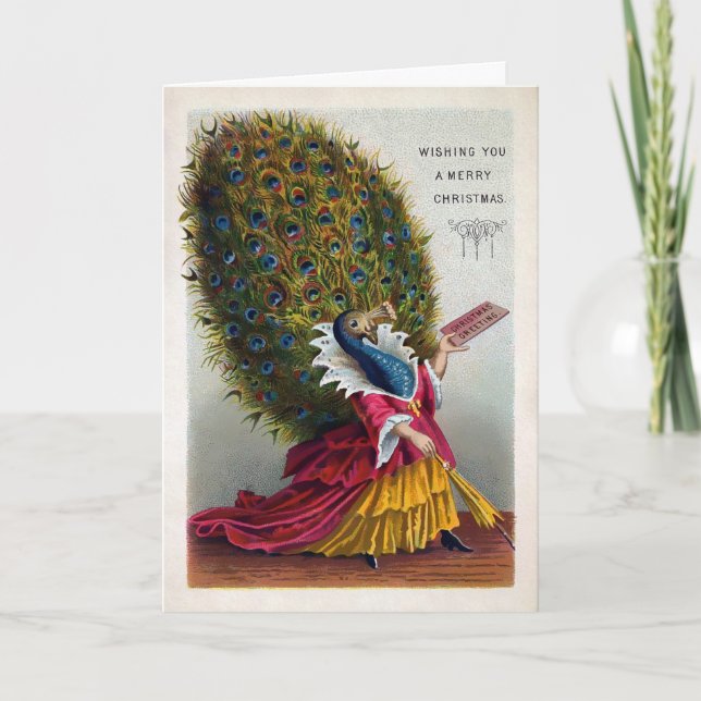 Carte de Noël Peacock Victorian (Devant)