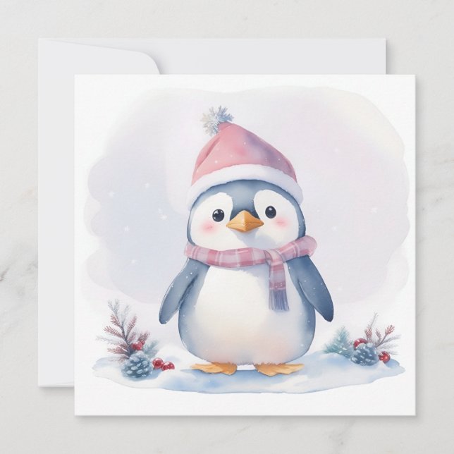 Carte de Noël Penguin (Devant)