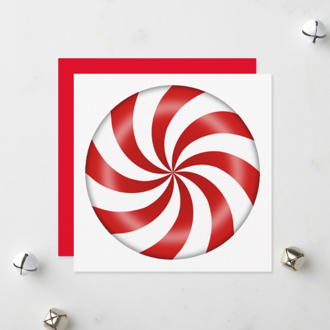 Carte de Noël Peppermenthe Candy (Devant/Arrière en situation)