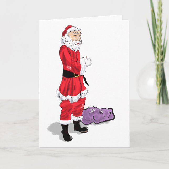 Carte de Noël Père Noël amusante (Devant)