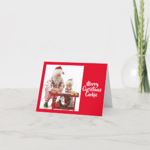 Carte de Noël père Noël & Child Bake Cookies