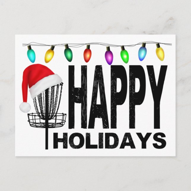 Carte de Noël père Noël Disk Golf (Devant)