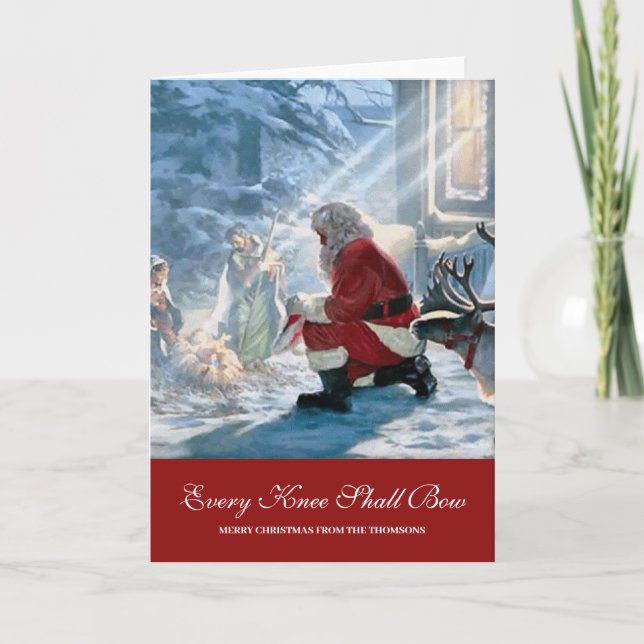 Carte de Noël Père Noël et Baby Jesus (Devant)