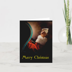 Carte de Noël Père Noël et Café de style rétro