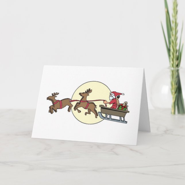 Carte de Noël, Père Noël et Reindeer (Devant)