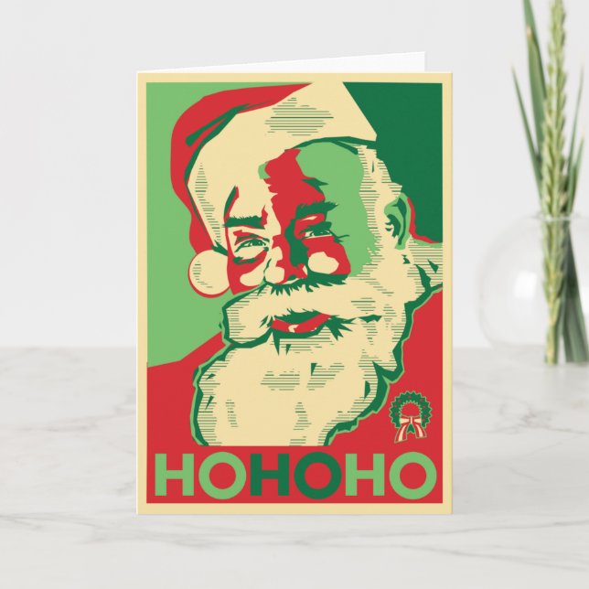 Carte de Noël père Noël - HoHoHo (Devant)