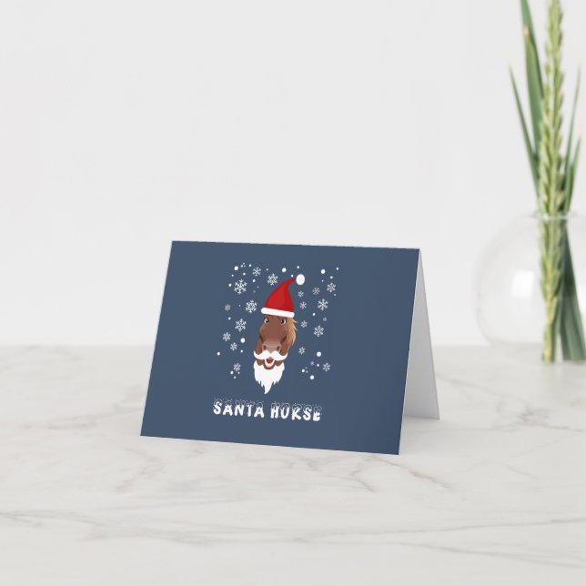 Carte de Noël père Noël Horse (Devant)