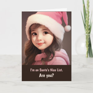 Carte de Noël père Noël Liste Nice