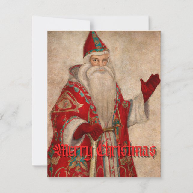 Carte de Noël Père Noël médiévale (Devant)