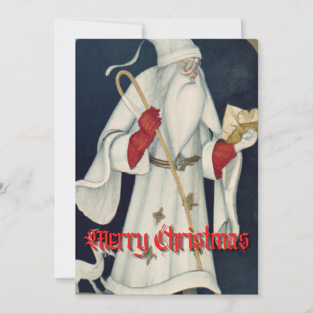Carte de Noël Père Noël médiévale (Devant)