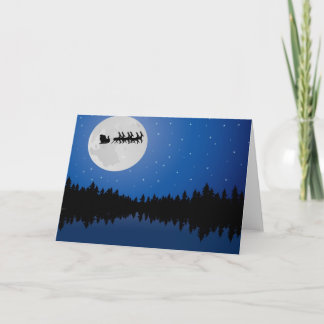 Carte de Noël père Noël Moon