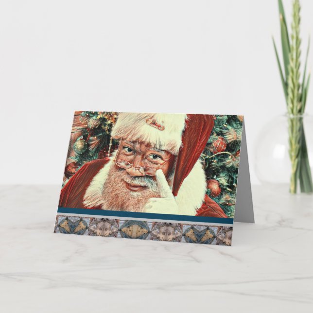 Carte de Noël Père Noël noir Jours de Noël afro-am (Devant)
