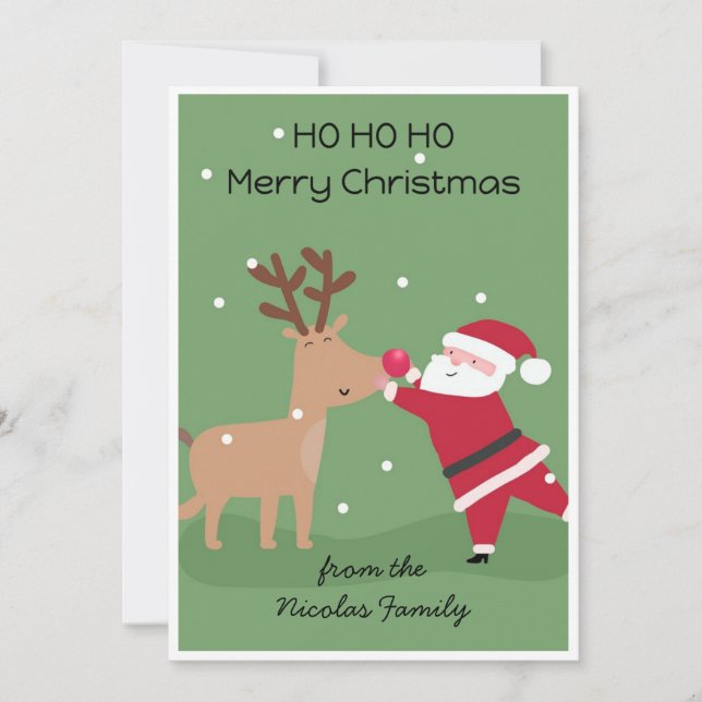 Carte de Noël Père Noël personnalisée (Devant)