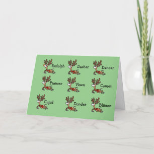 Carte de Noël père Noël Reindeer avec Masques Visa