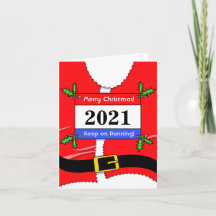 Carte de Noël père Noël Runner