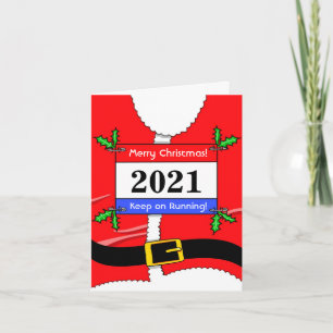 Carte de Noël père Noël Runner