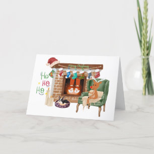 Carte de Noël père Noël Slippers