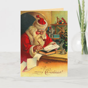 Carte de Noël Père Noël victorienne