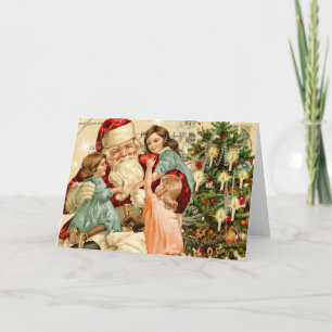 Carte de Noël Père Noël vintage