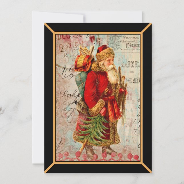 Carte de Noël Père Noël vintage (Devant)