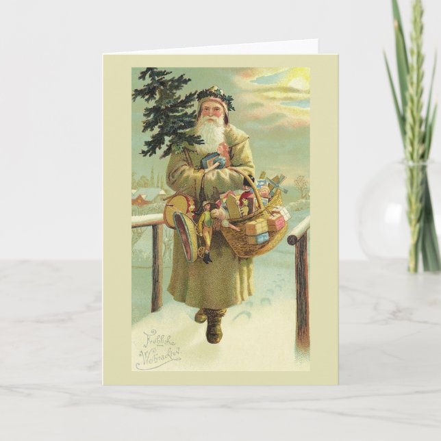 Carte de Noël Père Noël vintage (Devant)