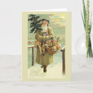 Carte de Noël Père Noël vintage