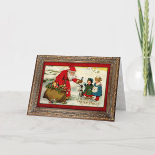 Carte de Noël Père Noël vintage