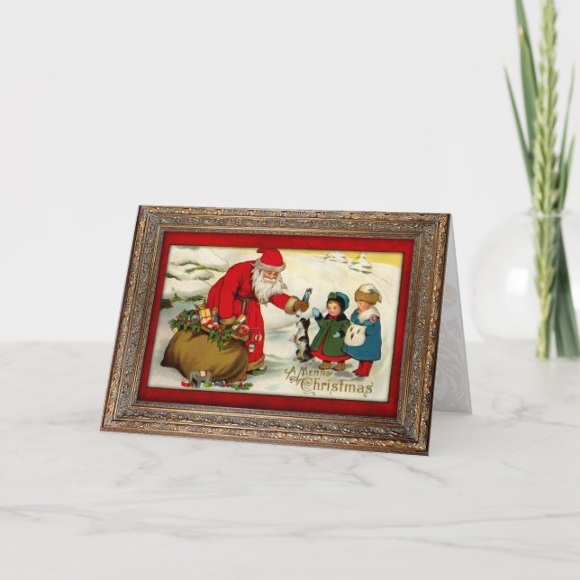 Carte de Noël Père Noël vintage (Devant)