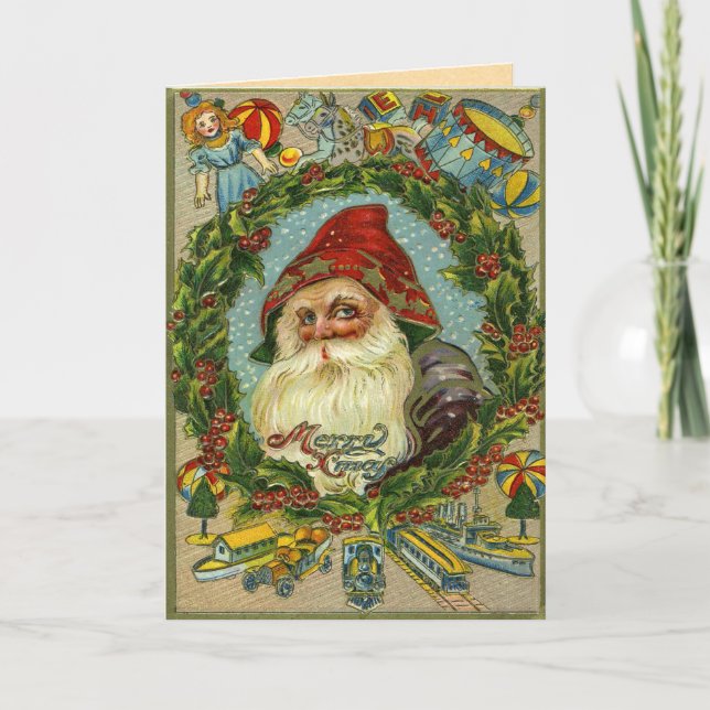Carte de Noël Père Noël vintage (Devant)