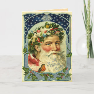 Carte de Noël Père Noël vintage