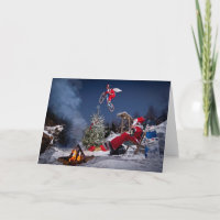 Carte de Noël Père Noël VTT