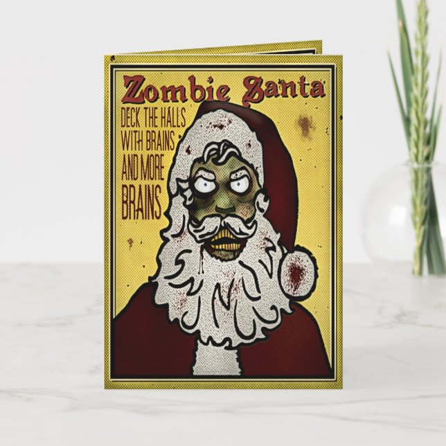 Carte de Noël Père Noël Zombie (Devant)