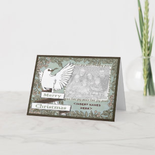 Carte de Noël PERSONNALISABLE de colombe de blanc