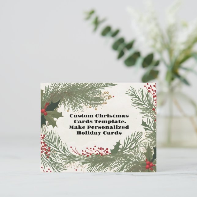 Carte de Noël personnalisable Modèle (Debout devant)