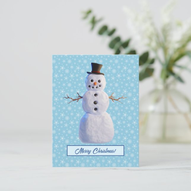 Carte de Noël personnalisée 3D Snowman (Debout devant)