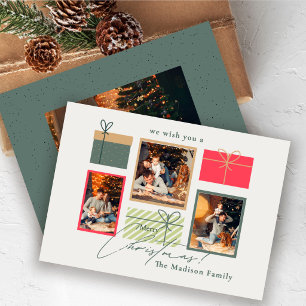 Carte de Noël personnalisée 4 photos   Moderne Rou