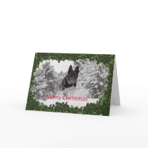 Carte de Noël personnalisée avec chien alsacien