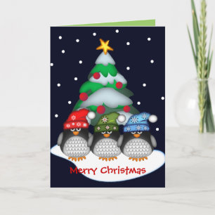 Carte de Noël personnalisée avec des pingouins et