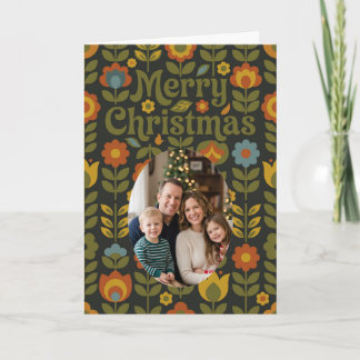 Carte de Noël personnalisée avec photo botanique r