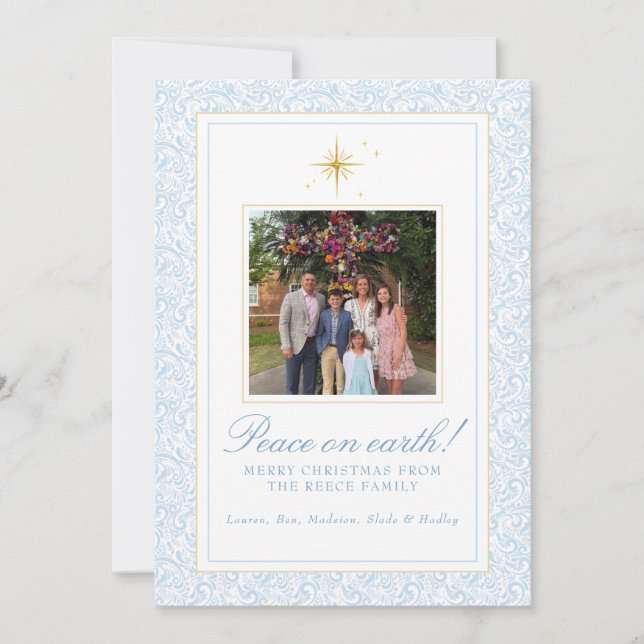 Carte de Noël personnalisée avec photo de famille (Devant)