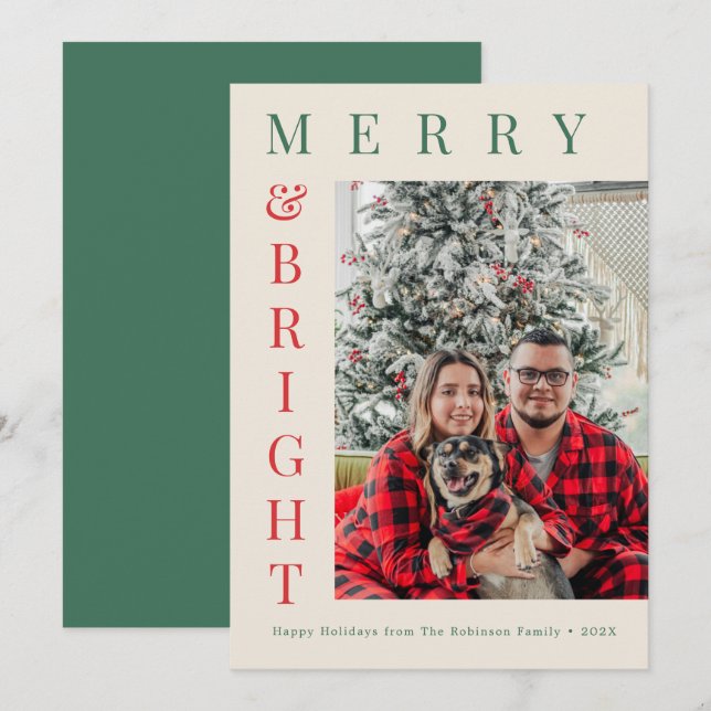 carte de Noël personnalisée avec photo et texte si (Devant / Derrière)