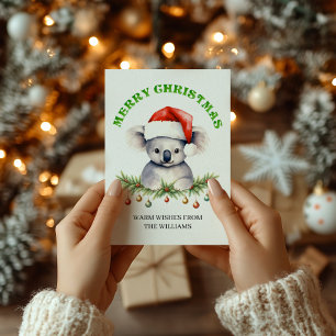 Carte de Noël personnalisée avec une famille de ko